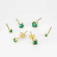 thumbnail image 4 of ERICAJEWELS Round Green CZ Stud Earrings,Prong Solitaire for Cartilage,Tragus,Conch,Rose Gold, 4 of 4
