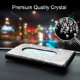 thumbnail image 5 of OTOSTAR Bling Bling Mask Holder for Car, Crystal Car Visor Tissue Box, Pure Handmade Diamond Auto Napkin Box Holder PU Leather Backseat Paper Towel Box with 1 Tissue Refill (A-White), 5 of 7