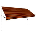 thumbnail image 5 of Vidaxl Retractable 59.1” x 47.2” Orange and Brown Manual Awning, Water and Dirt Repellent, 5 of 26
