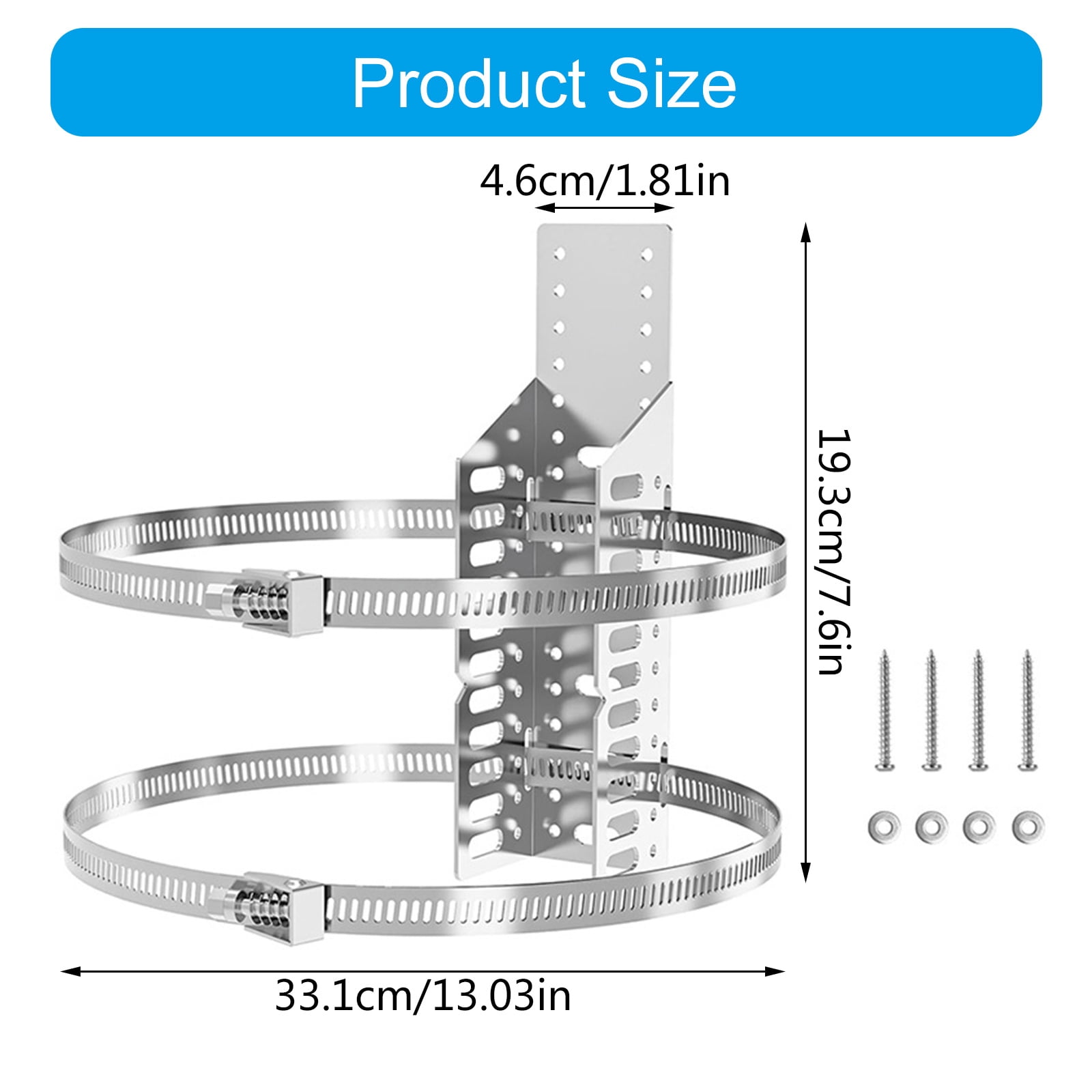 Sturdy Wall Mounted Support for Hot Water Heaters Tanks Adjustable Brackets with Vibrating Straps Holds Gallons