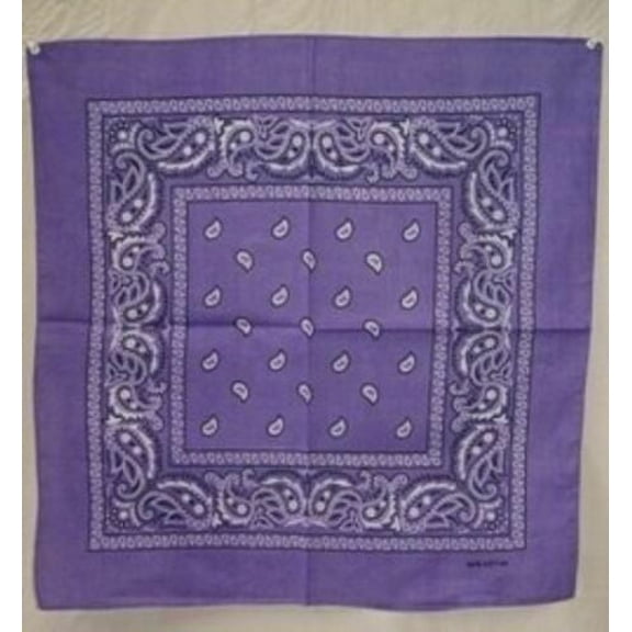 22"x22" Paisley Light Purple Bandana