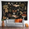 thumbnail image 4 of Manta de mesa decorativa colgante de pared, tapiz de mano, estilo de bruja, sol, luna, seta, 4 of 4