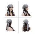 thumbnail image 2 of DLAPL Chemo Headwear for Women Head Scarf Lightweight Turban Headwraps Beanie Skull Cover Cap, Solid Gray, 2 of 5