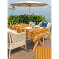 thumbnail image 5 of Outdoor Tablecloth with Umbrella Hole for Patio/Picnic/Party/Camping, Orange Spring Leaves Waterproof Table Cloth Rectangle Table Cover Washable, Pastoral Botanical Striped Flowers (52"x 70"), 5 of 8