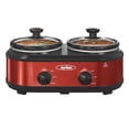 thumbnail image 1 of Sunvivi Double Slow Cooker,2 Pot Small Mini Crock Buffet Servers and Warmer,Dual Pot Oval Manual Slow Cooker with Adjustable Temp, 1 of 8