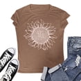 thumbnail image 4 of Womens Fashion Tees Tops Oversized Loose Short Sleeve Sunflower Print Summer 2025 Fall Outfits, 4 of 4