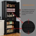 thumbnail image 6 of GZXS 72" Tall Kitchen Pantry Cabinet with Drawer, Modern 4-Door Cabinet with Adjustable Shelves, Freestanding Food Storage Pantry for Kitchen or Dining Room, Black, 6 of 10