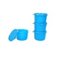 thumbnail image 1 of Juego de 4 recipientes redondos grandes de plástico Signora Ware Executive, 450 ml, color azul turco., 1 of 2