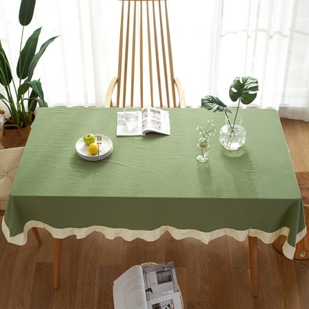 

Paille Tablecloth Home Decor Table Cloths Washable Round Tablecloths Covers Decorative -proof Green 140 * 260 Cm