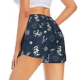thumbnail image 4 of Picia Vintage Marine Pattern Women's 2 in 1 Athletic Running Shorts High Waisted Workout Casual Gym Sweat Shorts with Comfy Liner Zipper Pockets-X-Large, 4 of 9