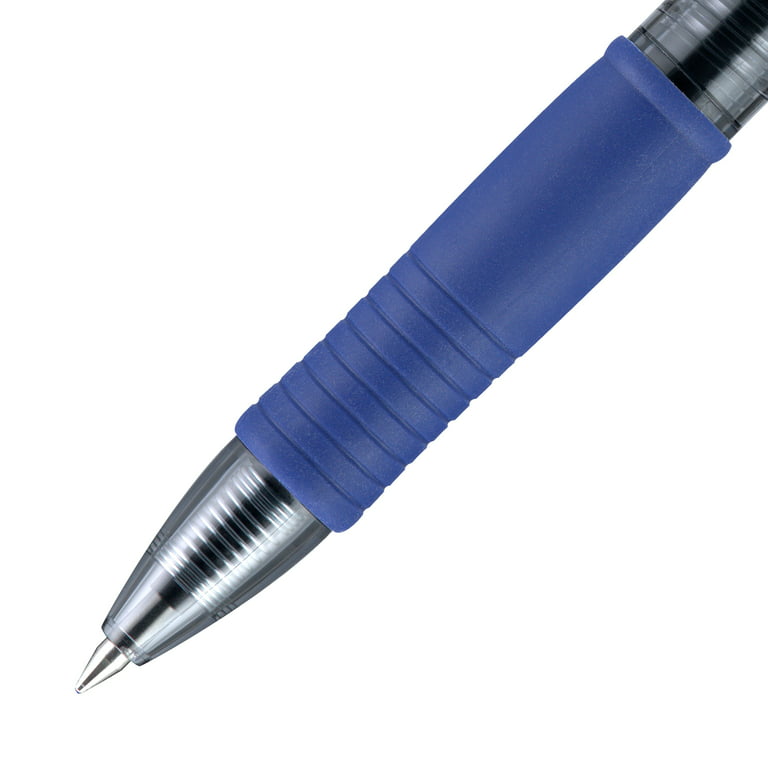 Pilot G 2 Retractable Gel Pens Bold Point 1.0 mm Clear Barrels Blue Ink  Pack Of 12 Pens - Office Depot
