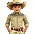 thumbnail image 2 of Toddler Kids Girls Boys Shirt Tops Long Sleeve Fashion Chest Print Casual Collar Shirt Casual Summer Tees 10-11 Years, 2 of 4