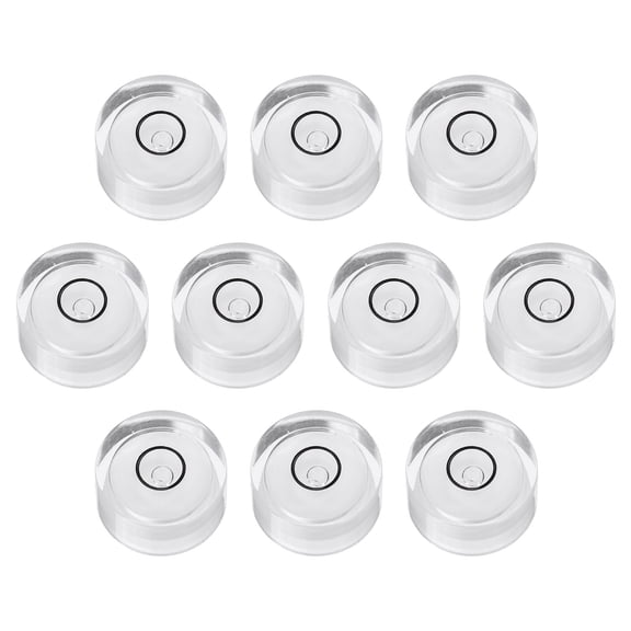 Uxcell 10pcs Round Bubble Level 18x9mm - Mini Circular Bullseye Spirit Levels Measuring Layout Tools for Leveling Camera/Tripod/Telescope/Workshop/Turntable/Pictures Frame, White