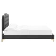 thumbnail image 4 of Platform Bed Frame, Tufted, Rivet Nailhead, Full, Dark Grey Gray, Fabric, Bedroom, Modern Contemporary HB35329, 4 of 15