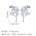 thumbnail image 4 of Flower Stainless Steel Studs Stocking Stuffers Studs Earrings Girlfriend Gift Valentine's Day Gift, 4 of 4