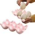 thumbnail image 2 of Ceramic Egg Box Egg Tray Holder Non Slip Egg Storage Organizer for Fridge Refrigerator Kitchen Worktop Countertop Decorative Accessories Holds 6 Chicken Eggs, 2 of 7