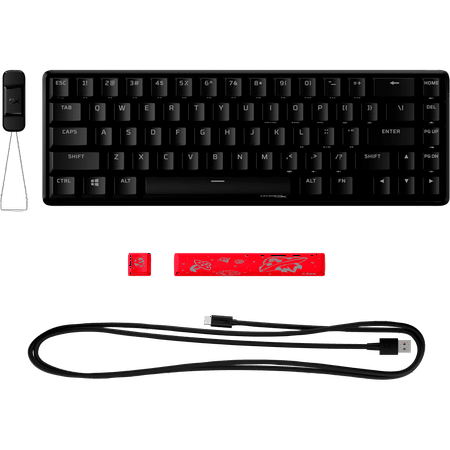 HyperX Alloy Origins 65 - Keyboard - backlit - USB-C - key switch: HyperX Red - black - for Xbox One, Xbox One S, Xbox One S All-Digital Edition, Xbox One X, Xbox Series S, Xbox Series X; Sony PlayStation 4, Sony PlayStation 5