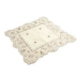thumbnail image 2 of Bgsha White Embroidered Lace Table Cloth Floral Tablecloth Wedding Party Satin Fabric, 2 of 9