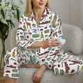 thumbnail image 4 of Goofa Retro Style Printed Women’s 2 Piece Pajama Set Super,Pajamas Women's Long Sleeve Sleepwear Soft Button Down Loungewear Pjs Lounge Set Nightwear-Large, 4 of 9