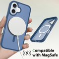 thumbnail image 5 of Decase Skin-Feel Anti-Scratch PC+TPU Case for iPhone 16,Compatible with Mag-Safe,Translucent Matte Drop Proof Phone Case,Rugged Back Cover for iPhone 16 Case,Blue, 5 of 5