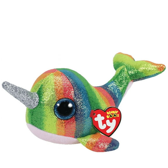 TY Beanie Boos - NORI the Narwhal (Glitter Eyes) (Medium Size - 9 inch)