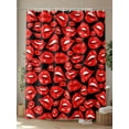 thumbnail image 4 of Fsddascl Valentine's Day Shower Curtain Set - Small 36" x 72" Washable Bathtub Curtain with 12 Hooks, Fashion Romantic Red Woman Lips Black Waterproof Fabric Stall Shower Curtains for Bathroom, 4 of 6