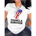 thumbnail image 1 of Camiseta Suelta para Mujer Primavera VeranoFlag Slippers & Letter Print Comfy T-Shirt, Round Neck Short Sleeve Sports Tee, Women's ActivewearFather's Day, Mother's Day, New Year, Spring Festival, Va, 1 of 6
