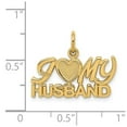 thumbnail image 3 of 14K Yellow Gold Charm Pendant Themed 17 mm 22 I (Heart) My Husband, 3 of 3
