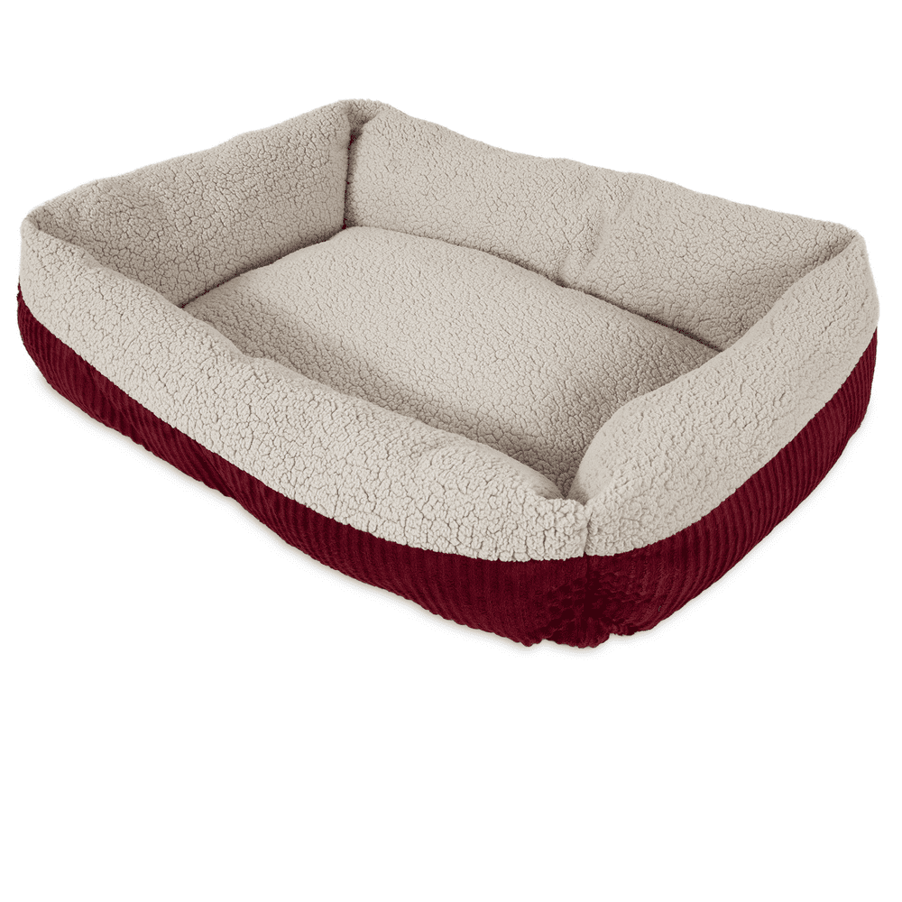 Aspen Pet Rectangular Pet Cat Bed, Red