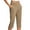 Khaki, variant on Capri Pants for Women High Waist Workout Yoga Pants with Pockets Straight Leg Crop Leggings Knee Length for Work