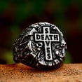 thumbnail image 6 of ZMY Home Stainless Steel Signet Ring Cross with Death and Saves Inscriptions Skull Jewelry (7), 6 of 7