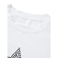 thumbnail image 4 of Qiylii Women Casual Pullover T shirt, White Star Rhinestone Pattern Crew Neck Long Sleeve Cropped Tops, S/M/L, 4 of 9