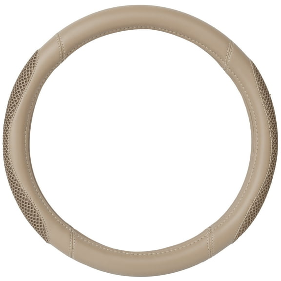 Auto Drive Beige 3D Mesh, Universal Fit Steering Wheel Cover, PU leather
