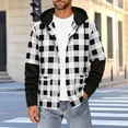 thumbnail image 2 of Mens Hooded Plaid Flannel Shirts Button Down Long Sleeve Casual Shirt Jacket with Pockets Hooded Drawstring Tops, 2 of 5
