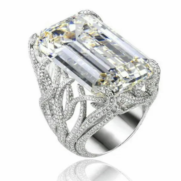 Women Wedding Gorgeous Cubic Zircon 925 Silver Ring Engagement Gift Sz 6-10