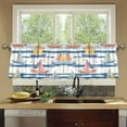 thumbnail image 4 of Yayeee Kitchen Curtains Tier Set of 2 Light Filtering 57"x24" Over Sink Window Panels, White Hand Drawn Sailboats, 4 of 7