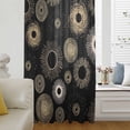 thumbnail image 6 of Geometric Black Sheer Curtains 63 Inches Long, Abstract Goldeb White Boho Circle Dot Light Filering Curtains, Breathable Simi Curtain Privacy Drapes for Living Room Bedroom Window Treatment, 6 of 9