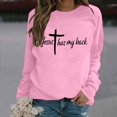 thumbnail image 4 of There Is Nothing Too Big For God Christian Sweatshirts for Women Long Sleeve Crewneck Graphic Sweatshirt Pullover Tops, 4 of 5