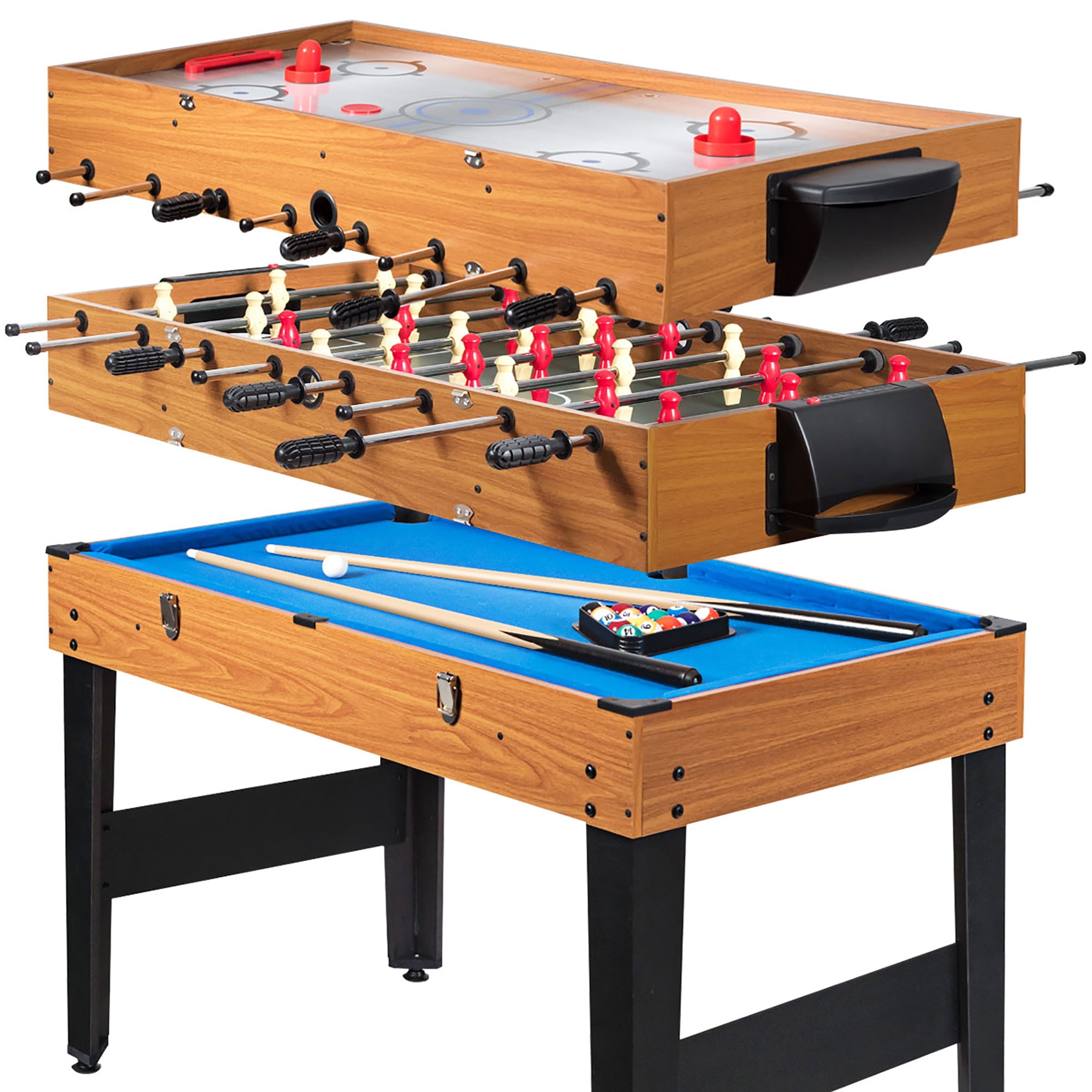 Costway 48'' 3-In-1 Multi Combo Tabletop Game: Foosball Costway 48'' 3-In-1 Multi Combo Tabletop Game: Foosball
