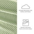 thumbnail image 5 of Noble Linens 4 Piece Pattern Microfiber Bed Sheets Set, Sage Scallops, King, 5 of 11