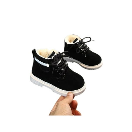 

Tenmix Toddler Kids Boys Girls Boots Waterproof Ankle Hiking Boots Anti-Slip Rubber Sole Outdoor Shoes(Toddler/Little Kid) Black-Warm Lined 4.5c