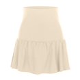 thumbnail image 3 of Riforla Women's Plain Pleated Skirt Women's Sports Waistband Skirt A Line Womens Skirts Beige L, 3 of 3