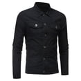 thumbnail image 5 of Men's Autumn Winter Button Solid Color Vintage Denim Jacket Tops Blouse Coat 2XL, 5 of 5