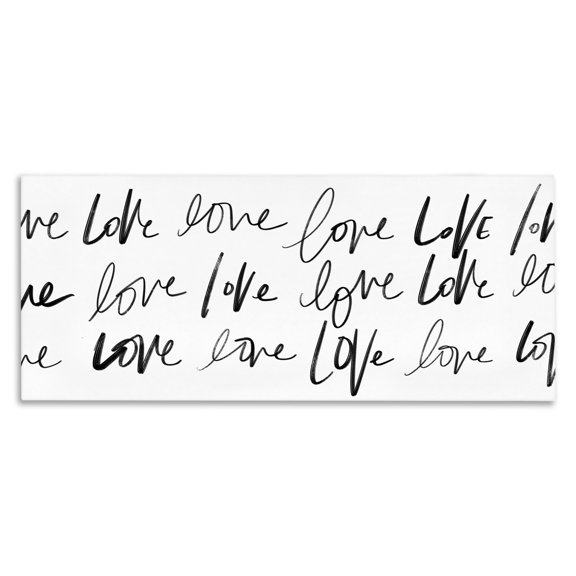 Stupell Industries Contemporary Love You Repeated Text Minimal Script Canvas Art, 24 x 10, by SD Graphics Studio