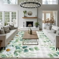 thumbnail image 3 of 5'x7' Area Rugs for Living Room Bedroom, Eucalyptus Leaves Washable Rug Carpet Runner Indoor Outdoor, Spring Daily Flowers Plants Gray Plaid Non Slip Floor Mats Area Rug for Kitchen, Nursery, 3 of 8