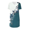 thumbnail image 6 of Lkhaha Tops For Women T-Shirts Flowy Casual Dress V Neck Loose Printed Summer Shorts Trendy Outfits Mint Green L, 6 of 6