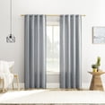 thumbnail image 4 of No. 918 Laurel Space Dyed Textured Semi-Sheer Back Tab/Rod Pocket Curtain Panel, 40"W x 63"L, Denim Blue, 4 of 5