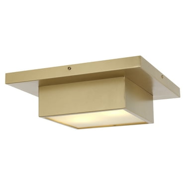 SAFAVIEH Kylin 15 in. Glam 2-Light Brass Ceramic Mount Light with Iron Shade