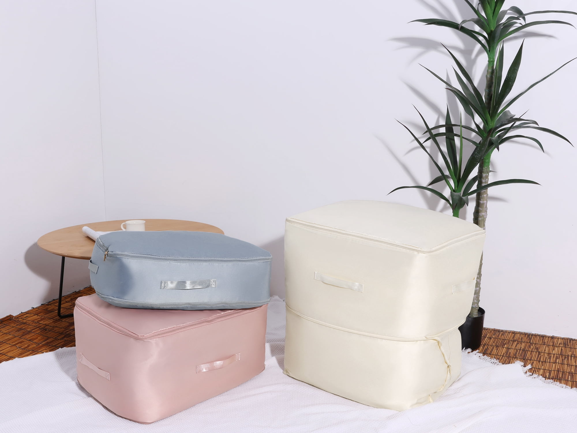 Unique Bargains 1 Pack Clothes Storage Bags Moving Bags Beige 21*16.5*12in