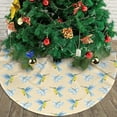 thumbnail image 3 of Christmas Tree Skirt, Blue Hummingbird Flower Soft Plush Christmas Tree Decorations Indoor, Tree Skirts Mat for New Year Halloween Holiday Christmas Party Decor 30", 3 of 6
